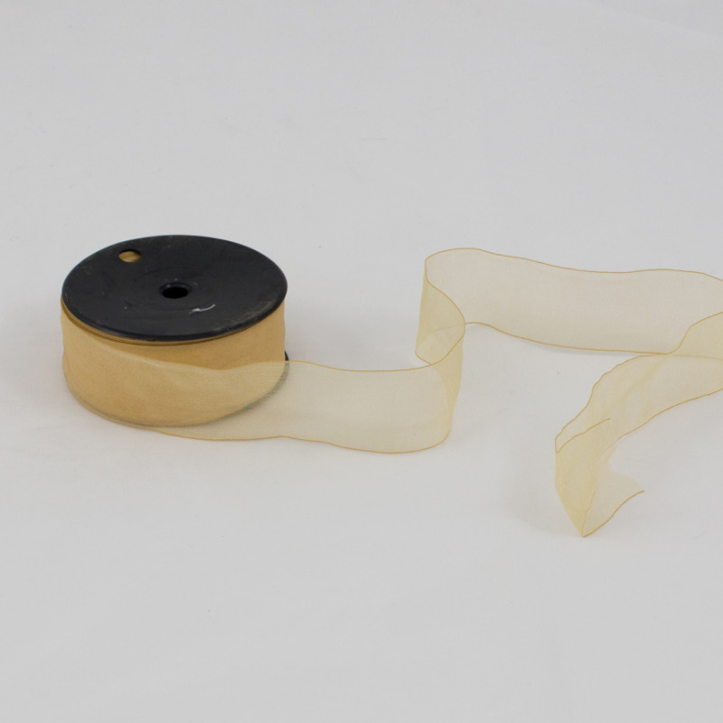 Fita Organza 40mm  - Dourado