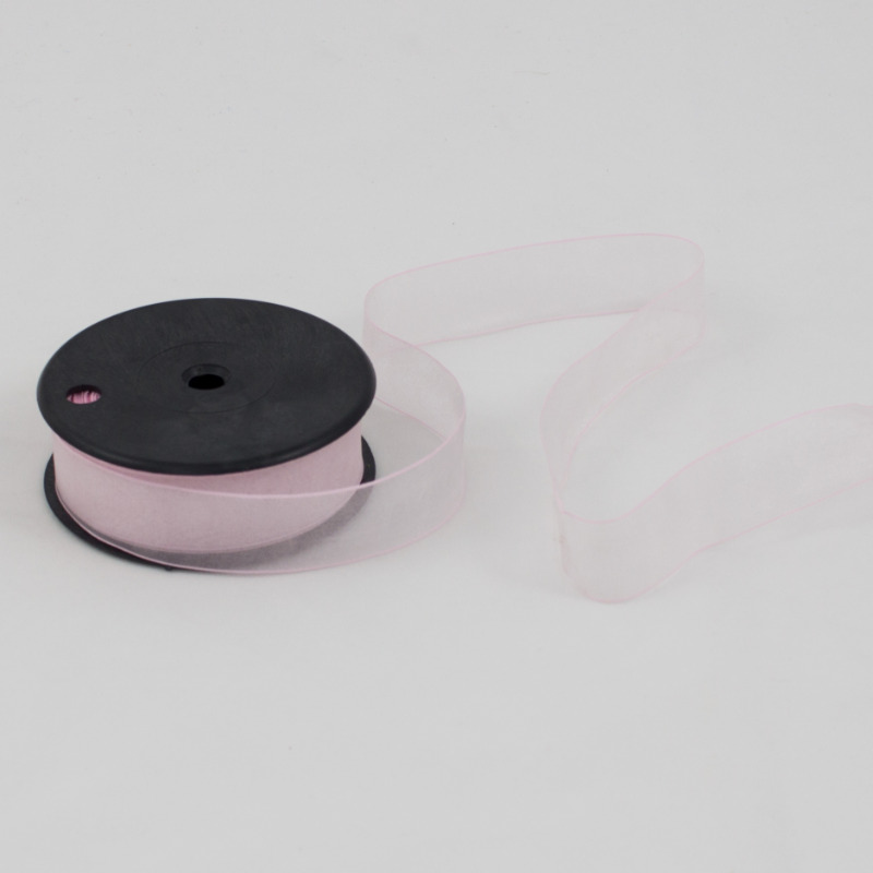 Fita Organza 25mm x 45yds Rosa Claro