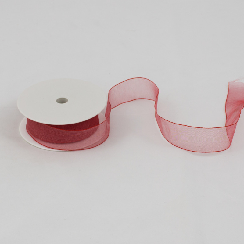 Fita Organza 25mm  - Vermelho