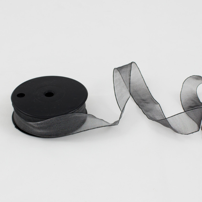 Fita Organza 25mm  - Preto