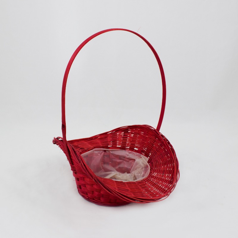 Cesto de verga vermelho com aba  - 35cm