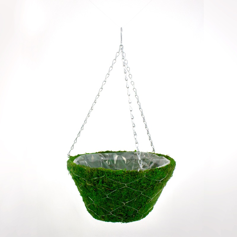 Cesto Suspenso decorado com musgo - 35cm