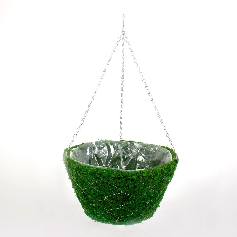 Cesto Suspenso decorado com musgo  - 40 cm