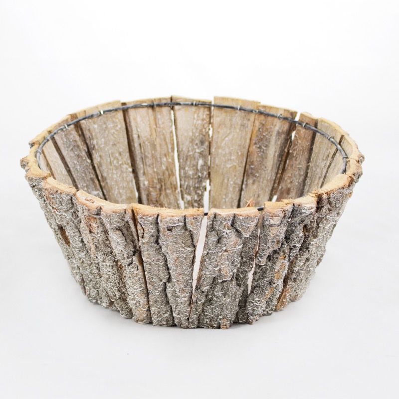 Base em casca de madeira em forma de taça  - B