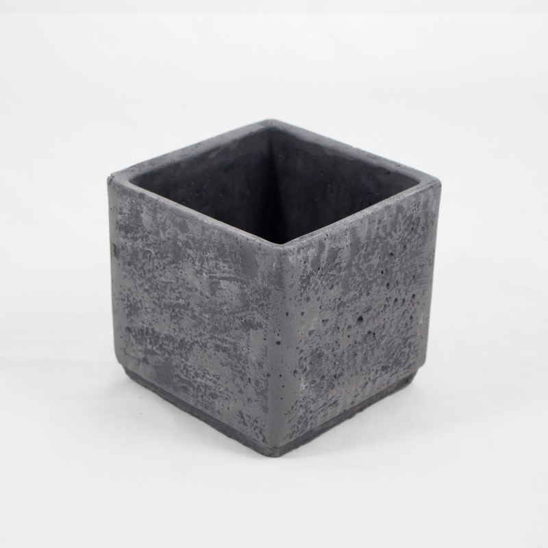 Vaso Cerâmica Cubo Preto  - B