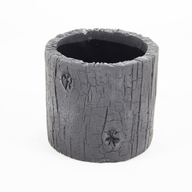 Vaso Cer&acirc;mico em forma de Tronco Queimado  - C