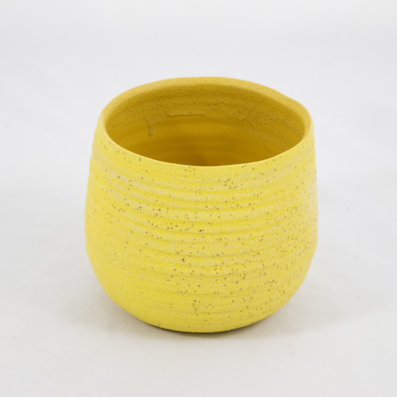 Vaso Cer&acirc;mico redondo com textura rugosa  - C