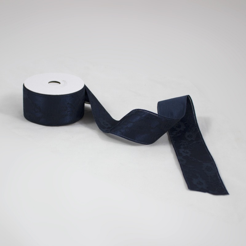 Fita Bordada 40mm  - Azul escuro