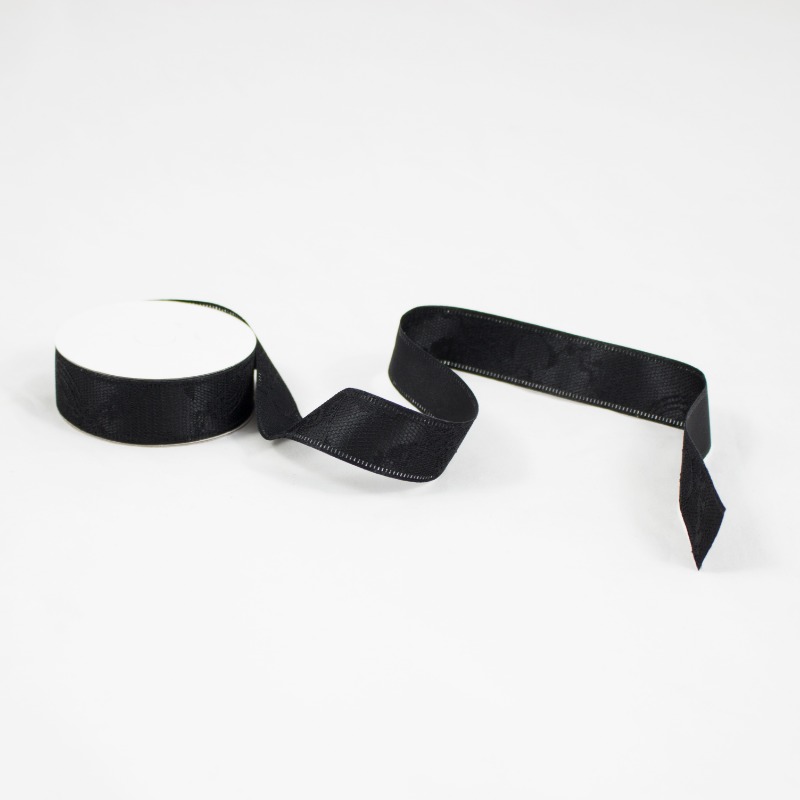 Fita Bordada 25mm / 10 yds Preto