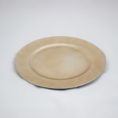 Prato marcador redondo - champanhe