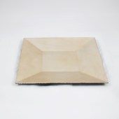 Prato marcador quadrado - Champanhe Perolado