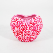 Coraçãoem ceramica decorado com Rosas
