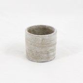 Vaso cilindrico em cimento texturado