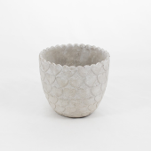 Vaso Cer&acirc;mico redondo - com cora&ccedil;&otilde;es