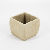 Vaso Cerâmica Cubo cor Crú