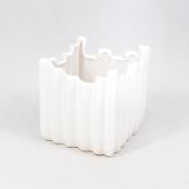 Vaso em cerâmica banco - Cubo Ondulado