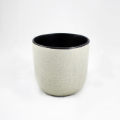 Vaso Cerâmica Crackle - Cinza