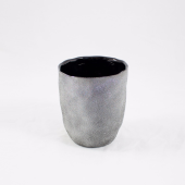 Vaso Cerâmica Rugoso - Prata