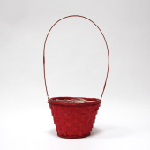 Cesto de verga vermelha redondo