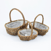 Cestos de verga Oval em cor natural