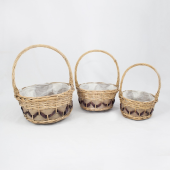 Conjunto cestos bicolor com asa