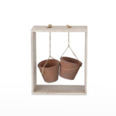 Janela com 2 vasos suspensos em Terra Cota
