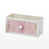 Gaveta em Madeira - Branco/Rosa