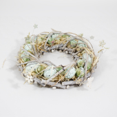 Coroa de vime com decoraçãode Páscoa