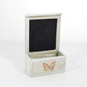 Caixa de Madeira pintada a verde com quadro