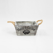 Vaso de Madeira com asas em cordame