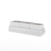 Base de Madeira com 3 Vasos - Branco