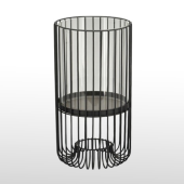 Lanterna em Metal com Barras Pretas e Vidro