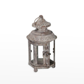 Lanterna Metal Redonda - Cinza