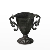 Taça Metálica com Pé - Cinza Escuro