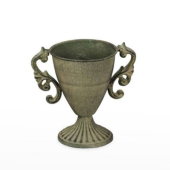 Taça Metálica com Pé - Verde Antigo