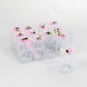 Gaiola metálica decorada com arranjo