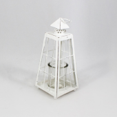 Lanterna/candelabro em metal - branco