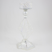 Candelabro de Metal Prata 38cm