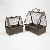 Conjunto Gaiolas Metálicas castanhas