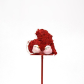 Pick CoraçãoVermelho com Passarinhos 6Un