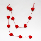 Grinalda com 12  Corações Vermelhos