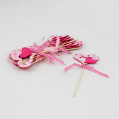 12 un - Pick em forma de Coraçãocom laço