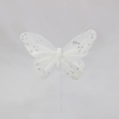Pick · borboleta branca 15cm