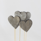 12 un · Corações em madeira antracite