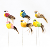 Pick · Pássaro colorido 4cm