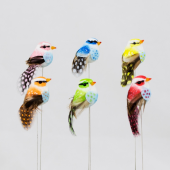 Pick · Pássaro colorido 5cm
