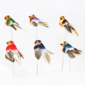 Pick · Pássaro colorido com bico cinza 5cm