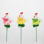 Pick · Galinha em madeira decorada e colorida