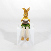 Coelho Polyresin com pernas em tecido