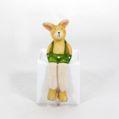 Coelho em cerâmica com pernas em tecido